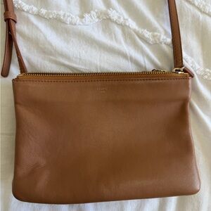 Celine Small Trio Tan Leather Crossbody Bag